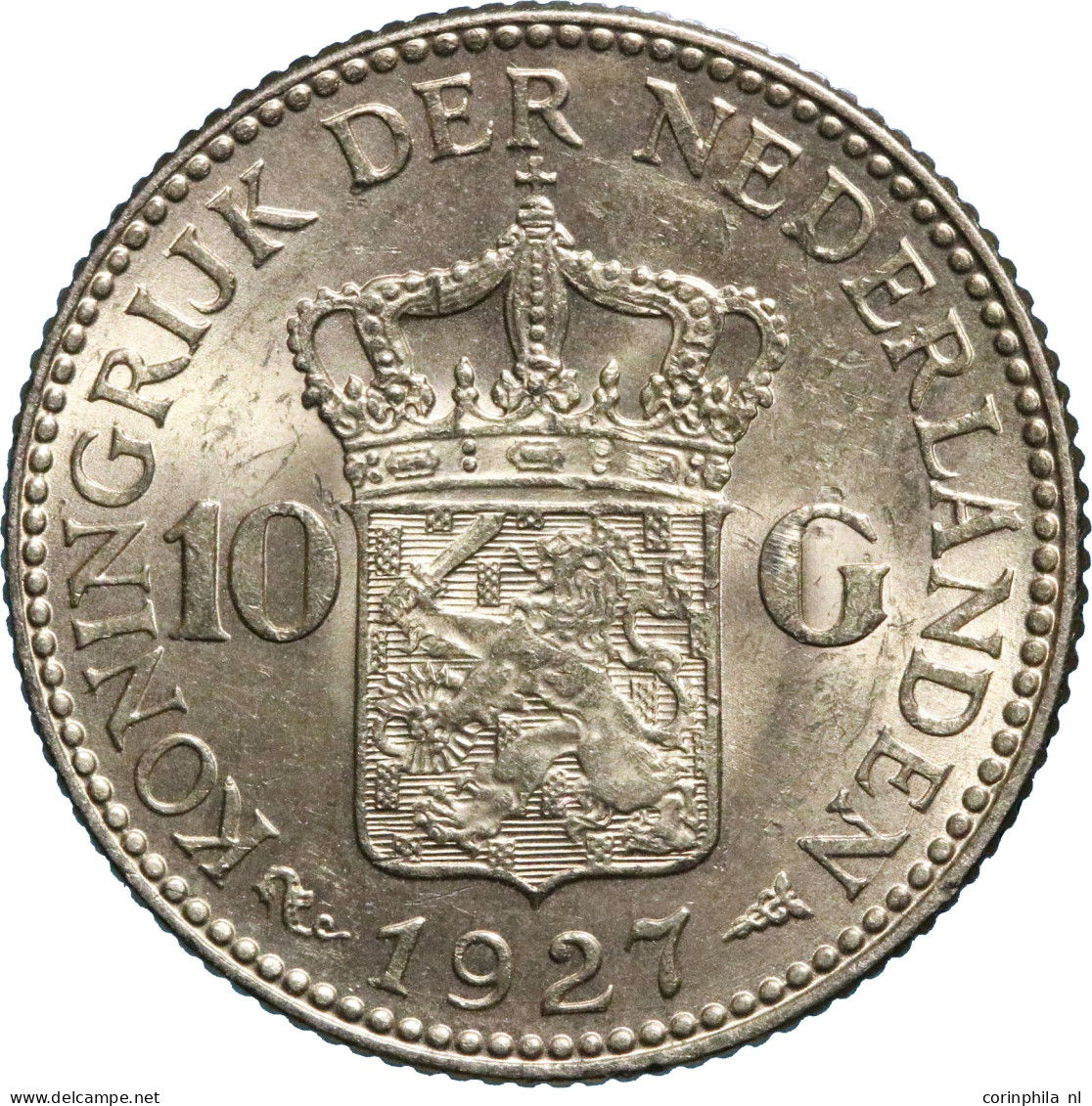 Wilhelmina (1890-1948), 10 Gulden 1927, Goud (Schulman 751) – Pr - Autres & Non Classés