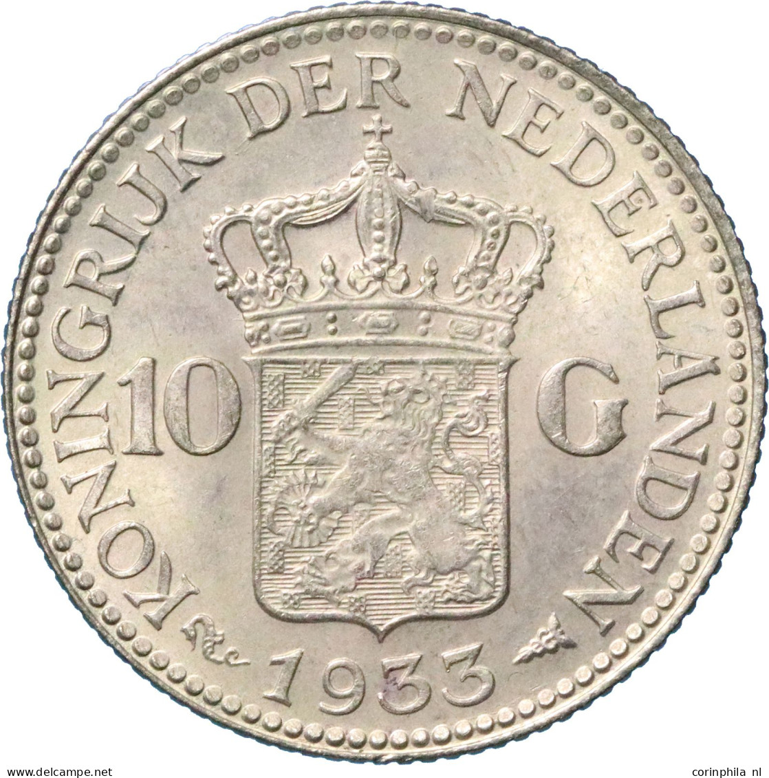 Wilhelmina (1890-1948), 10 Gulden 1933, Goud (Schulman 753) – ZFr - Other & Unclassified