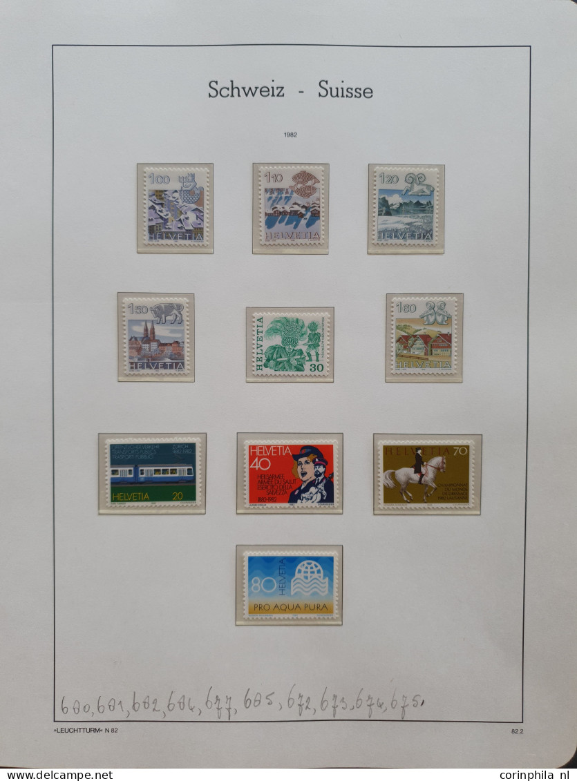 1975/2022 almost complete collection with mostly ** material, face value about  CHF 900 in 2 lighthouse albums and envel