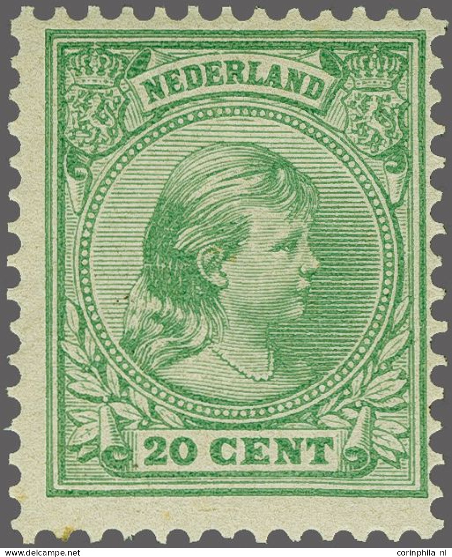 Unmounted Mint 20 Cent Lichtgroen, Derde Groep Met Synthetische Licht Gestreepte Gom Met Certificaat Vleeming 2023, Cat. - Ohne Zuordnung