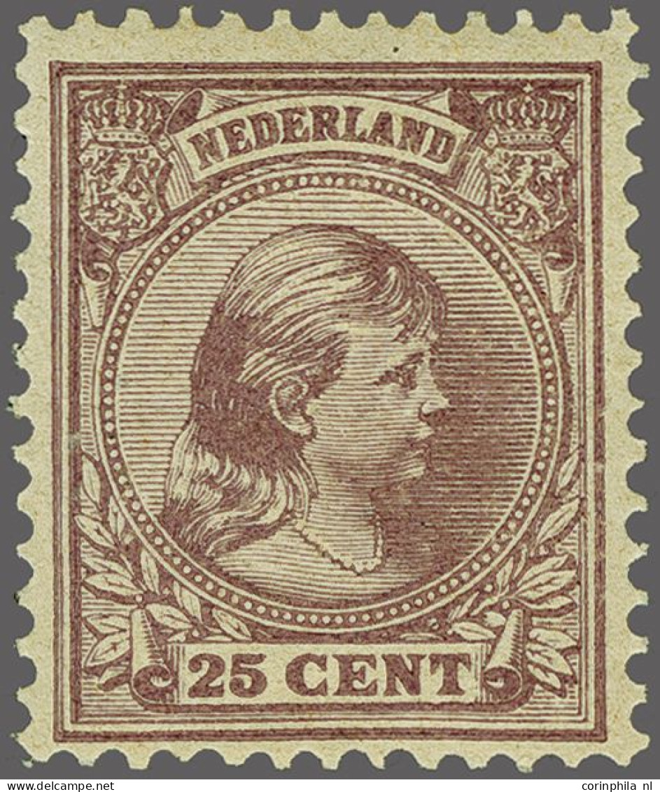 Unmounted Mint 25 Cent Lila, Derde Groep Met Synthetische Verf En Glanzende Gom Met Certificaat Vleeming 2023 (origineel - Unclassified