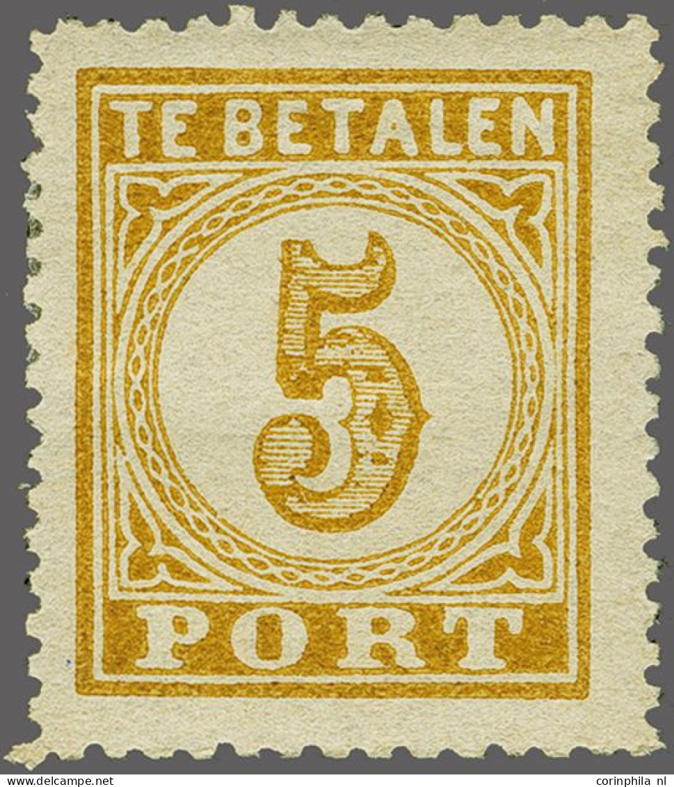 Mounted Mint 5 Cent Bruingeel, Pracht Ex, Voor Dit Zegel Goed Gecentreerd!, Cat.w. 375 - Impuestos