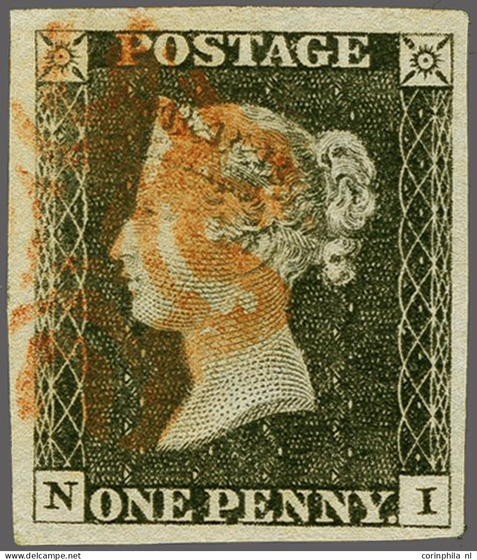 1840 1d. Plate 3 ED Good To Very Large Margins With A Light Strike Of The Maltese Cross In Red, Cat. £ 500+ - Usados
