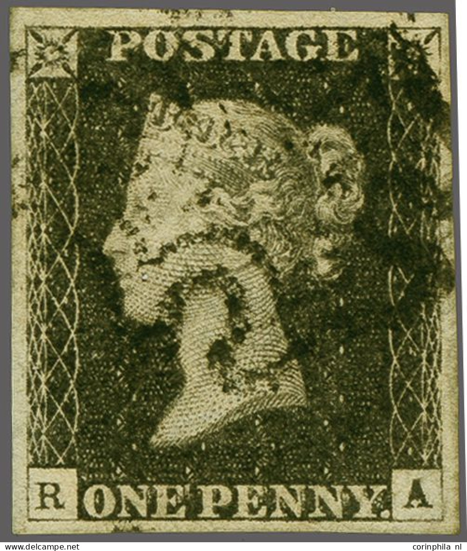 1840 1d. Plate 3 RA (A Blind) Good Margins With A Strike Of The Maltese Cross In Black, Cat. £ 500 - Used Stamps