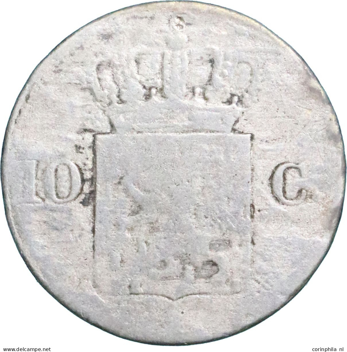 Willem I (1815-1840), 10 Cent 1819 U (Schulman 303) – ZG / Oplage 25.030 Stuks, Zeer Zeldzaam - Autres & Non Classés