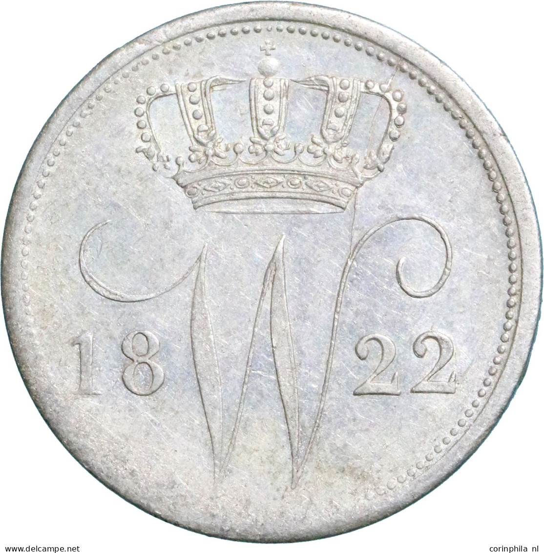 Willem I (1815-1840), 25 Cent 1822 U (Schulman 288) – ZFr / Zeldzaam, Oplage 116.482 Stuks - Altri & Non Classificati