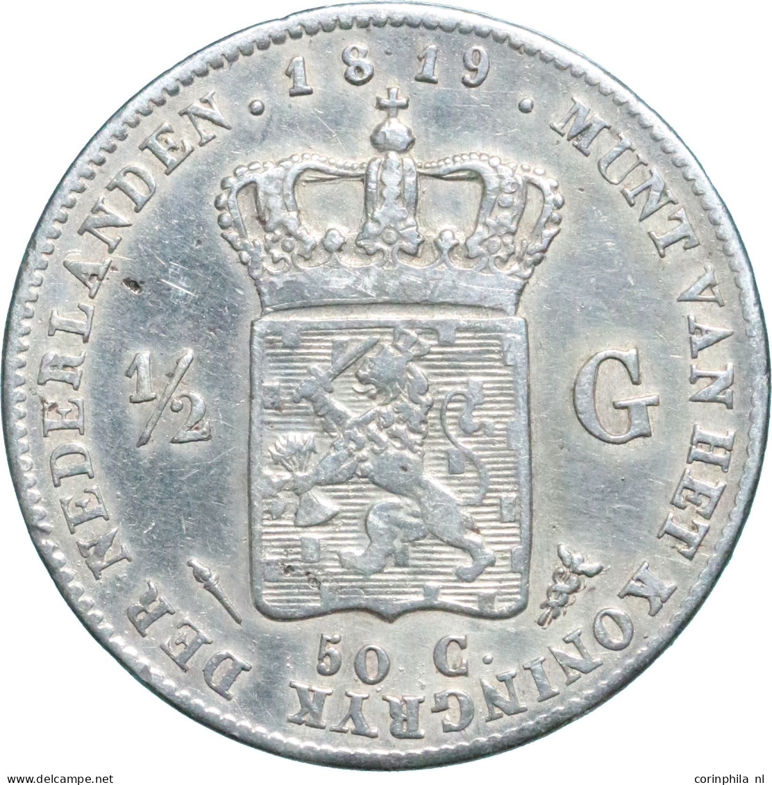 Willem I (1815-1840), 1/2 Gulden 1819 U (Schulman 280) – ZFr/ZFr- / Gepoetst - Other & Unclassified