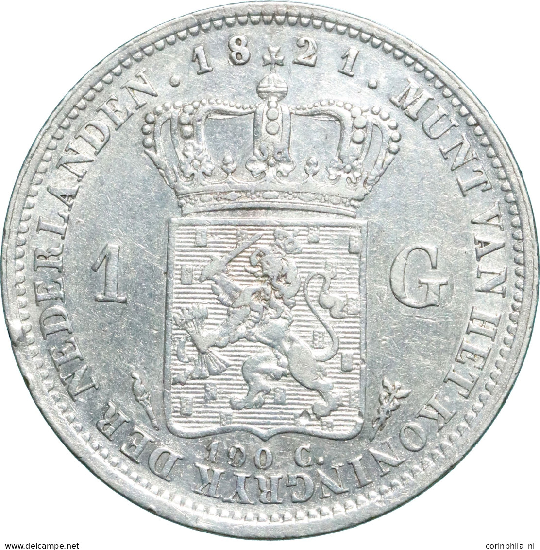 Willem I (1815-1840), 1 Gulden 1821 U (Schulman 261) – ZFr - Otros & Sin Clasificación