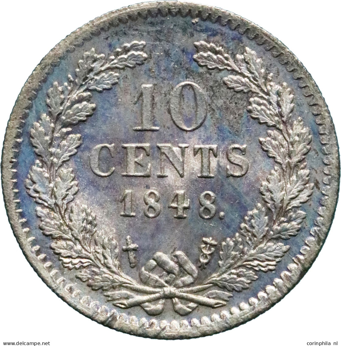 Willem II (1840-1849), 10 Cent 1848 (Schulman 534) – UNC - Other & Unclassified