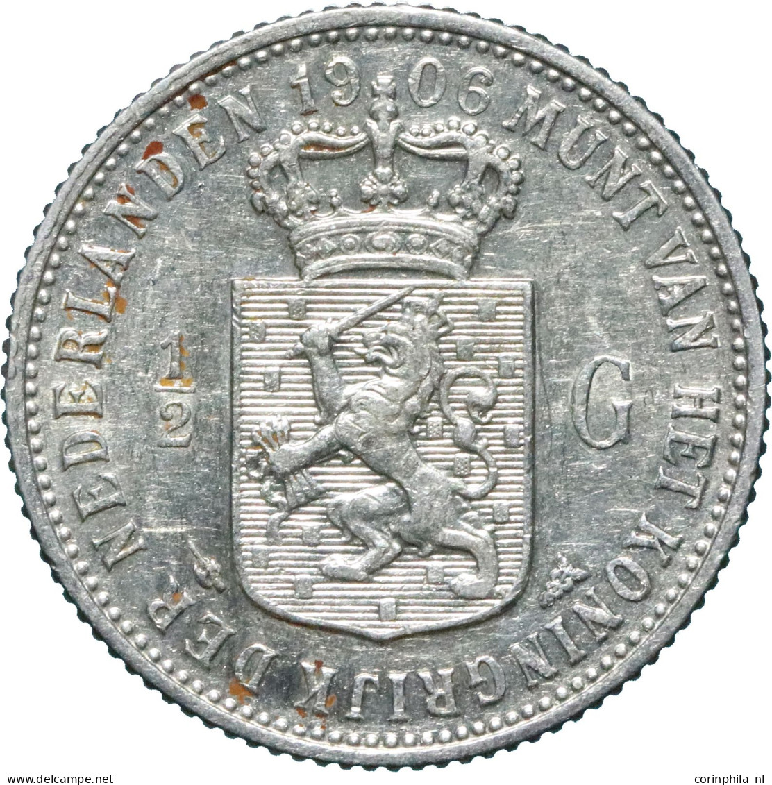 Wilhelmina (1890-1948), 1/2 Gulden 1906 (Schulman 833) – Pr - Sonstige & Ohne Zuordnung