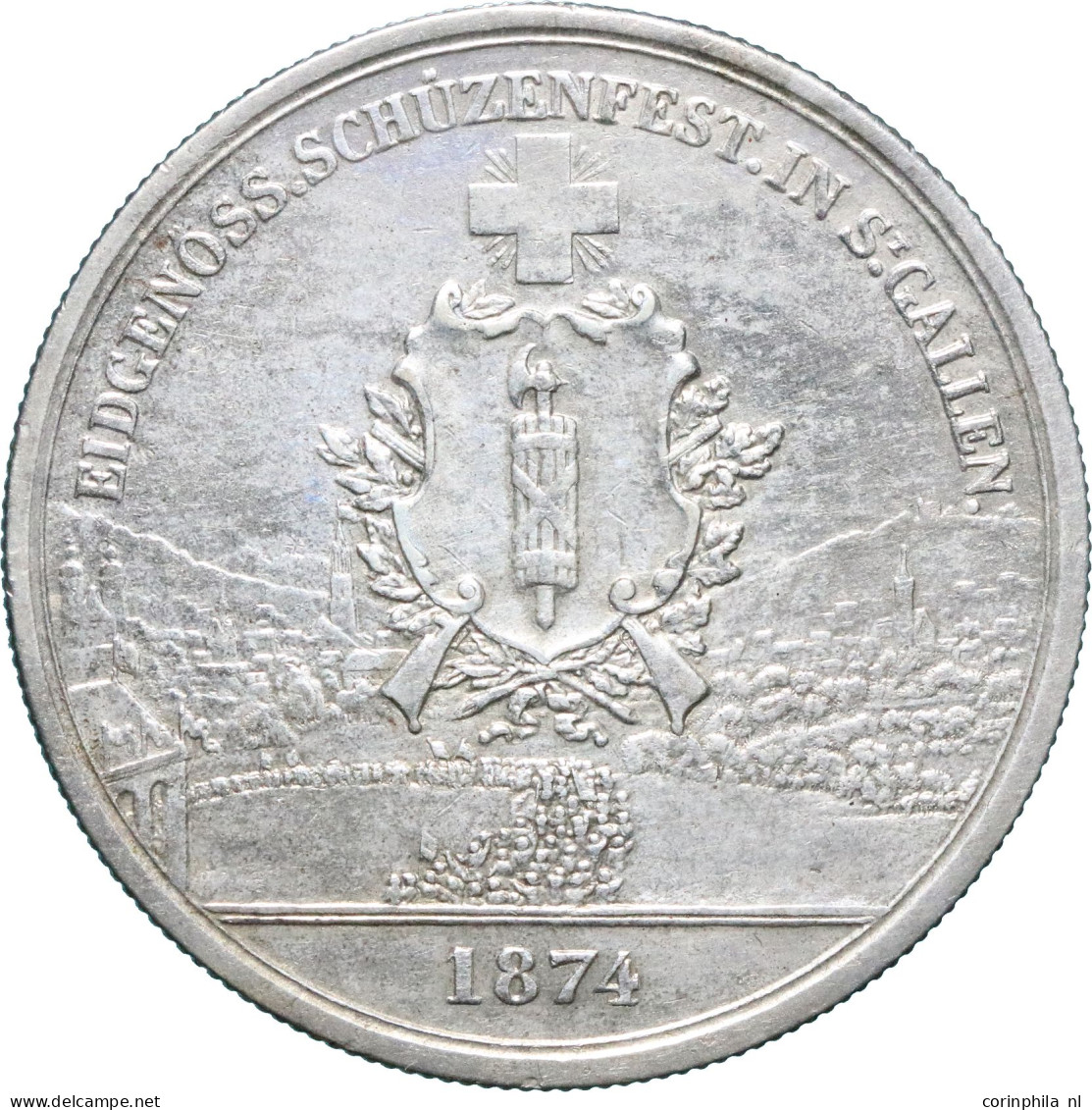 Switzerland Schützenthaler 5 Franken 1858, Bern (Dav. 386) – UNC- - Altri & Non Classificati