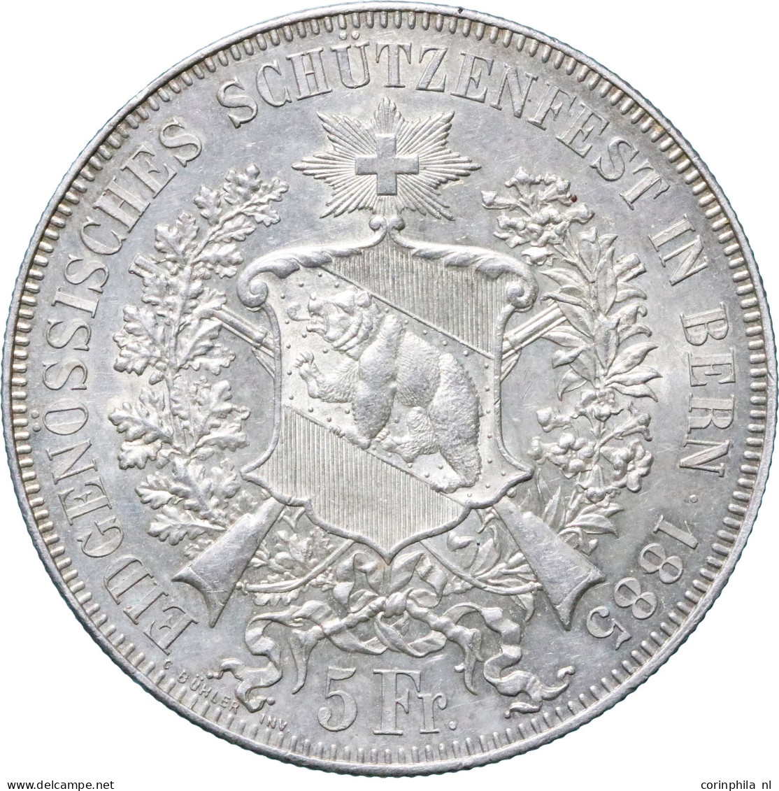 Switzerland Bern Schützenthaler 5 Franken 1885 (Dav. 391) – EF - Other & Unclassified