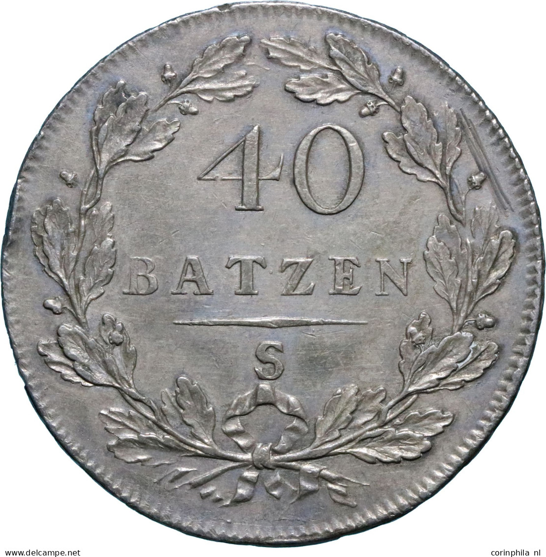 Switzerland, Republic Helvetia, 40 Batzen 1798, 29.47gr (HMZ.2-1185a) – VF+ / Patina - Other & Unclassified