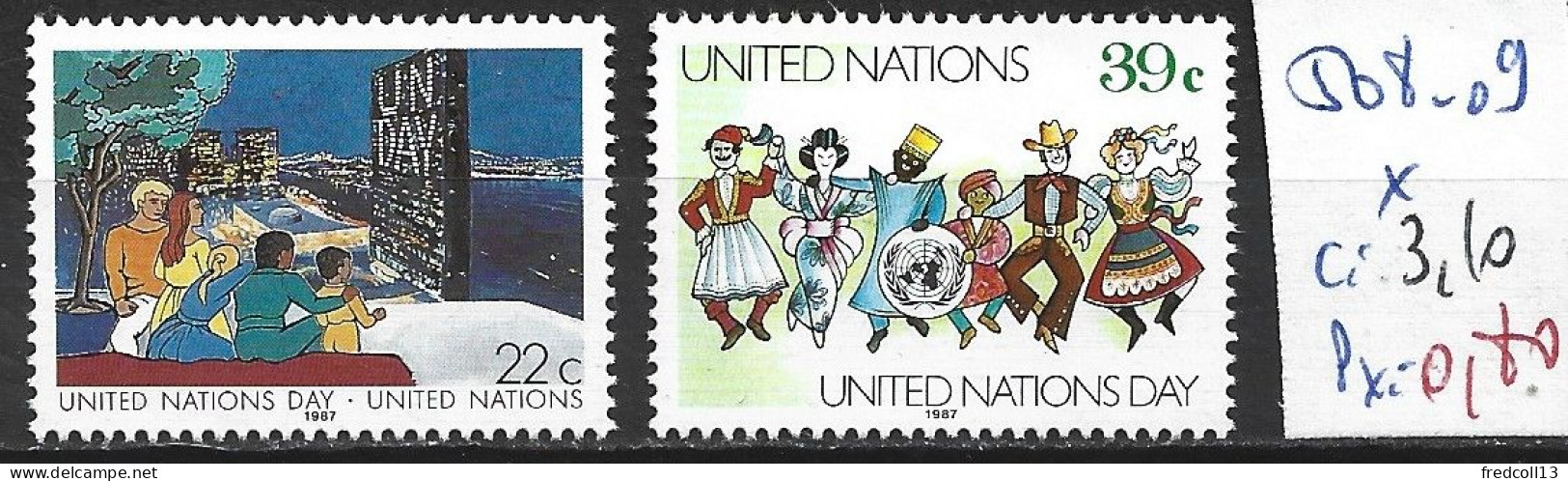 NATIONS UNIES OFFICE DE NEW-YORK 508-09 * Côte 3.10 € - Unused Stamps