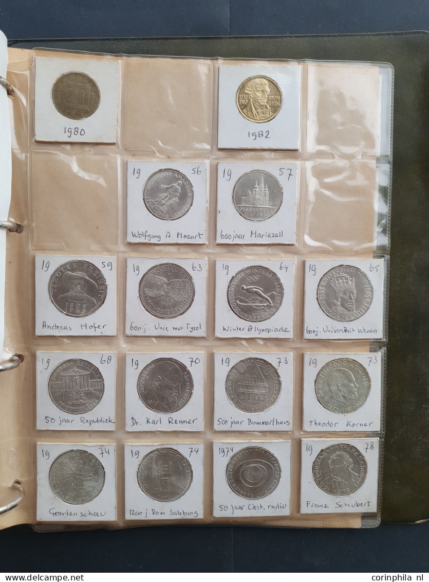 collection Austria 1800-2000, some earlier with some silver among which memorial 20 and 50 Shillings in album