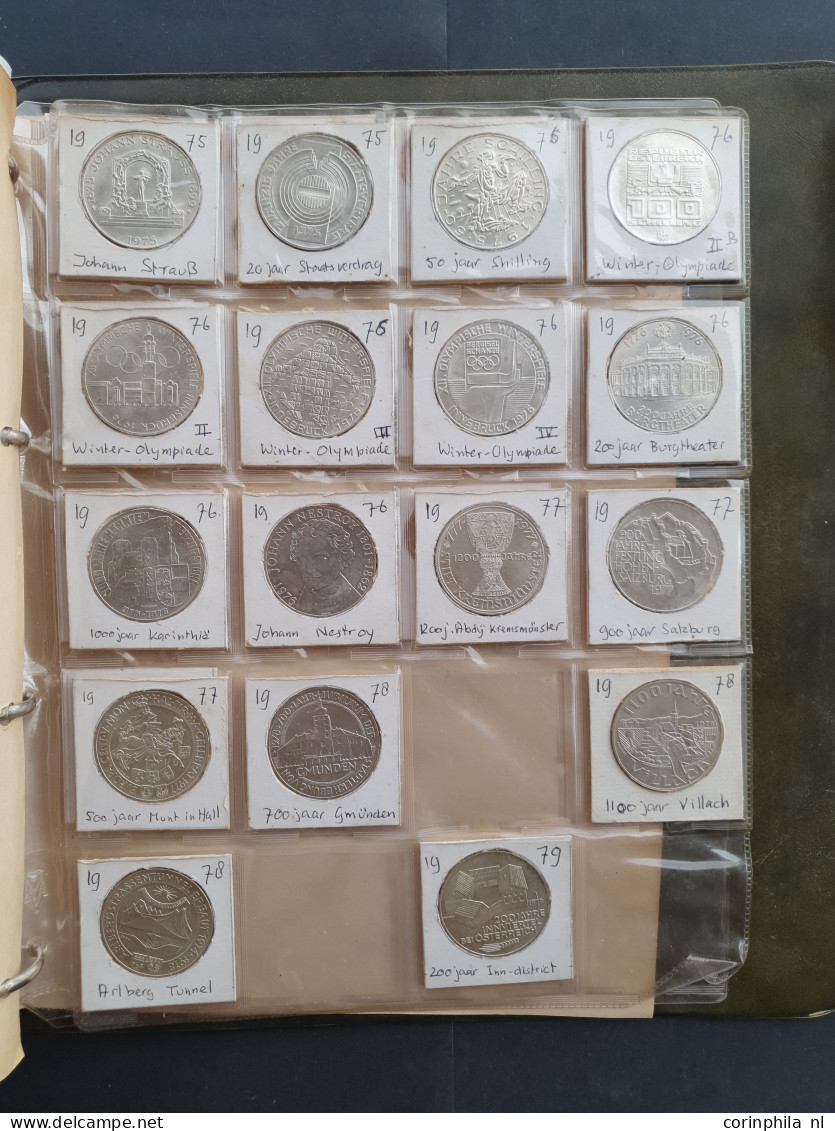 collection Austria 1800-2000, some earlier with some silver among which memorial 20 and 50 Shillings in album