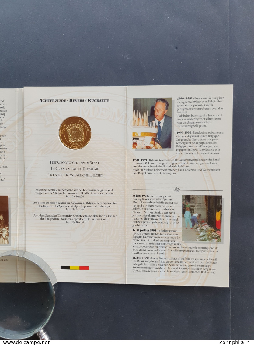 België Herdenkingsmedaille Boudewijn 1930-1993 – Goud 15.55gr. 0.999 – Proof In Mapje In Envelop - Sonstige & Ohne Zuordnung