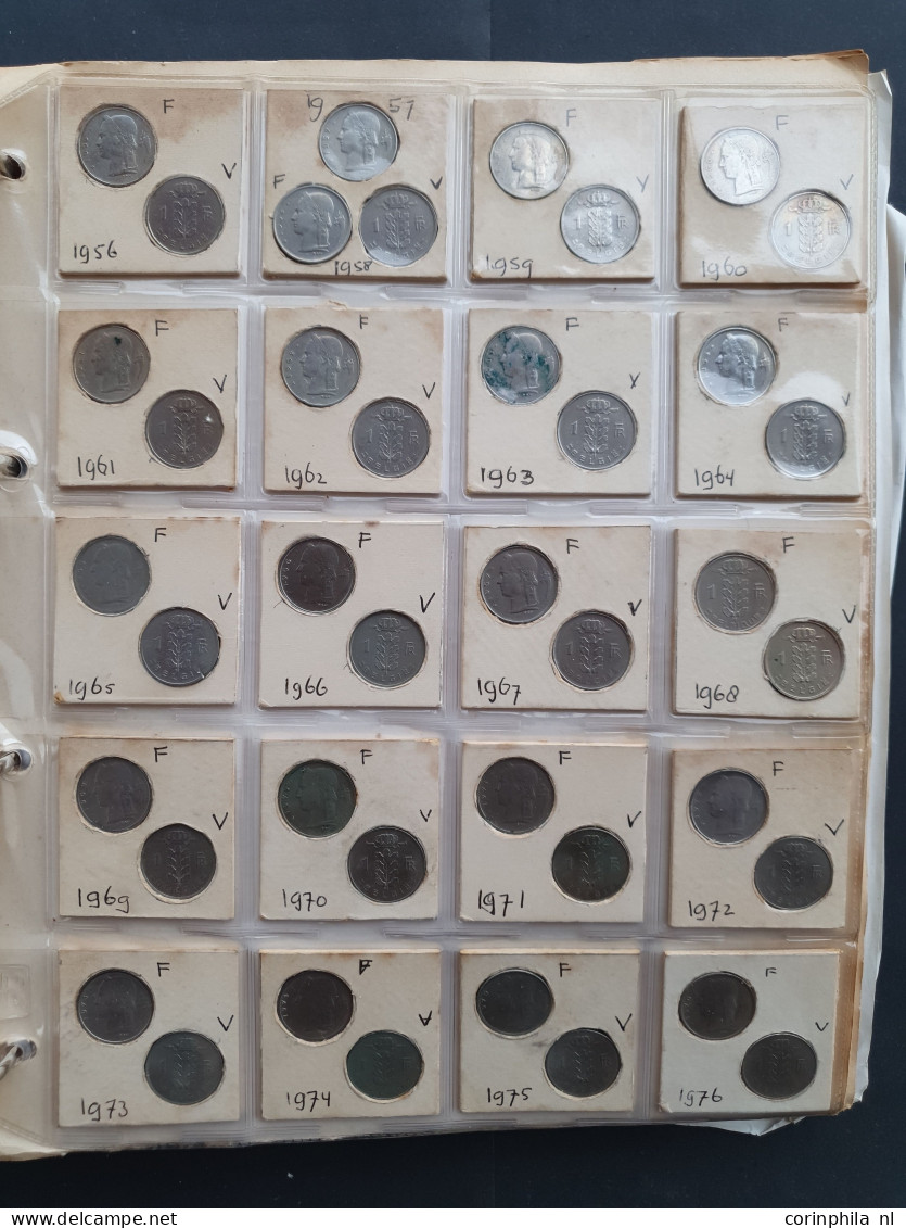 collectie België 1800-2000, met wat oudere met zilver waarbij Antwerpen 5 Cent 1814, incusum 2 Cent en 5 Franken in albu