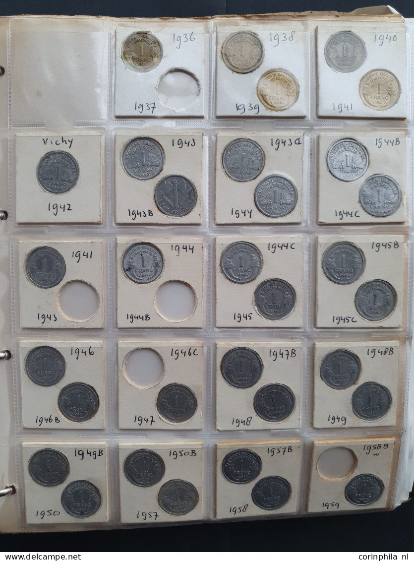 France collection ca. 1600-2001 among which 2 Francs 1944 brass and silver 5, 10 and 50 Francs in two albums