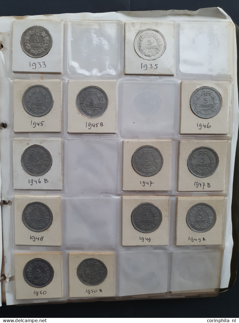 France collection ca. 1600-2001 among which 2 Francs 1944 brass and silver 5, 10 and 50 Francs in two albums