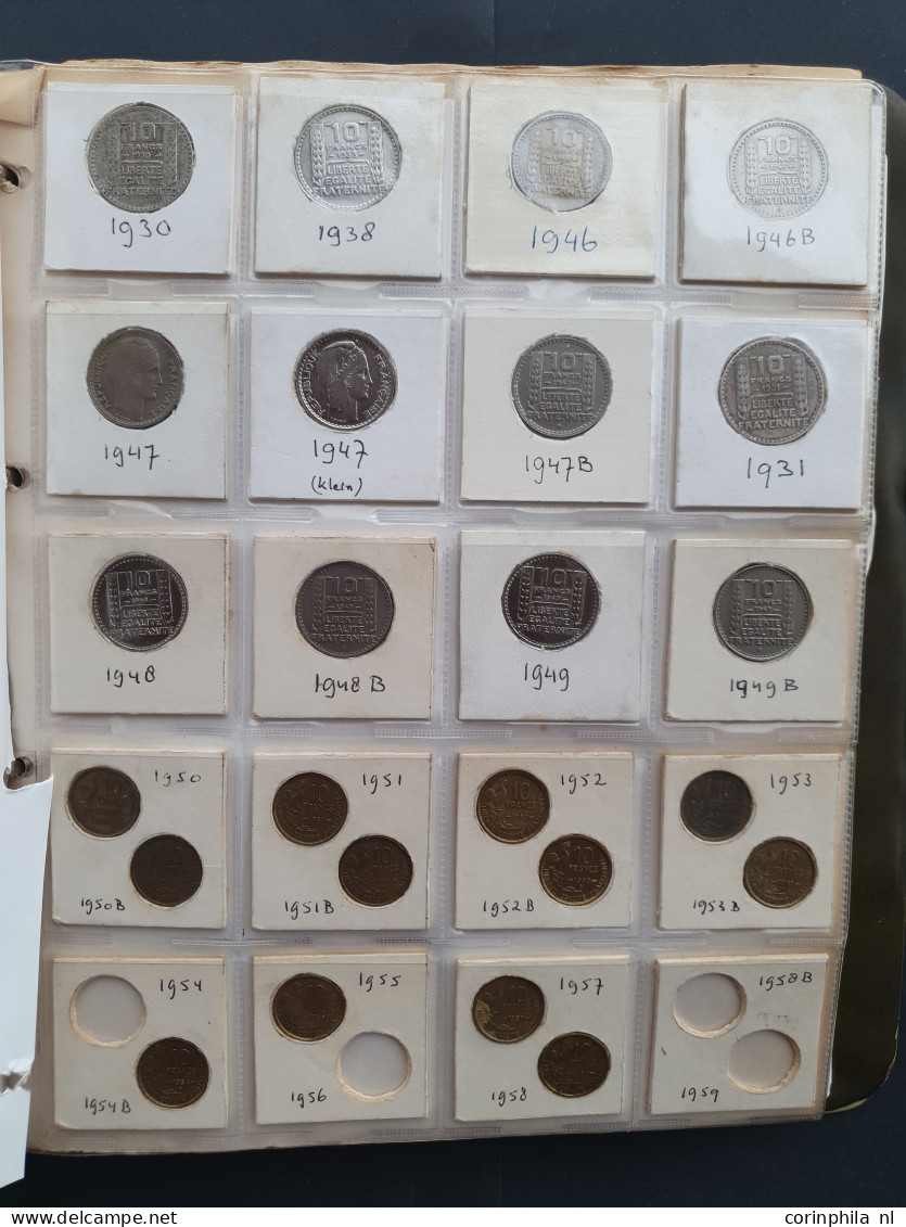 France collection ca. 1600-2001 among which 2 Francs 1944 brass and silver 5, 10 and 50 Francs in two albums