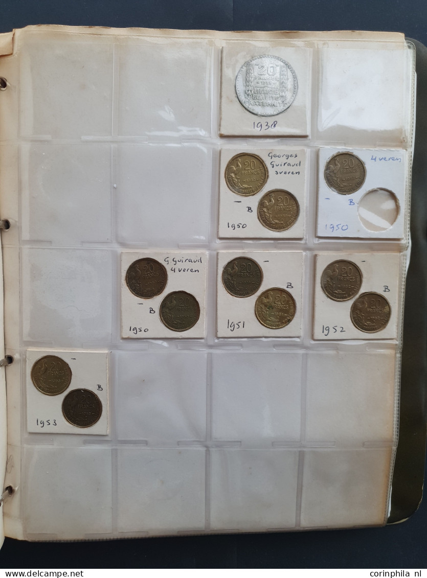 France collection ca. 1600-2001 among which 2 Francs 1944 brass and silver 5, 10 and 50 Francs in two albums