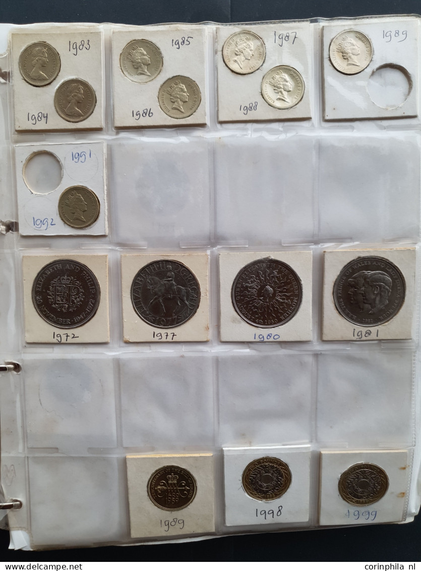 Collection Great Britain, Guernsey, Jersey, Ireland 1700-2000, Some Older With Silver Among Which Sixpence 1562, Florin  - Other & Unclassified