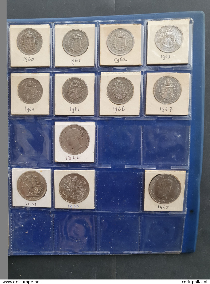 collection Great Britain, Guernsey, Jersey, Ireland 1700-2000, some older with silver among which Sixpence 1562, Florin 