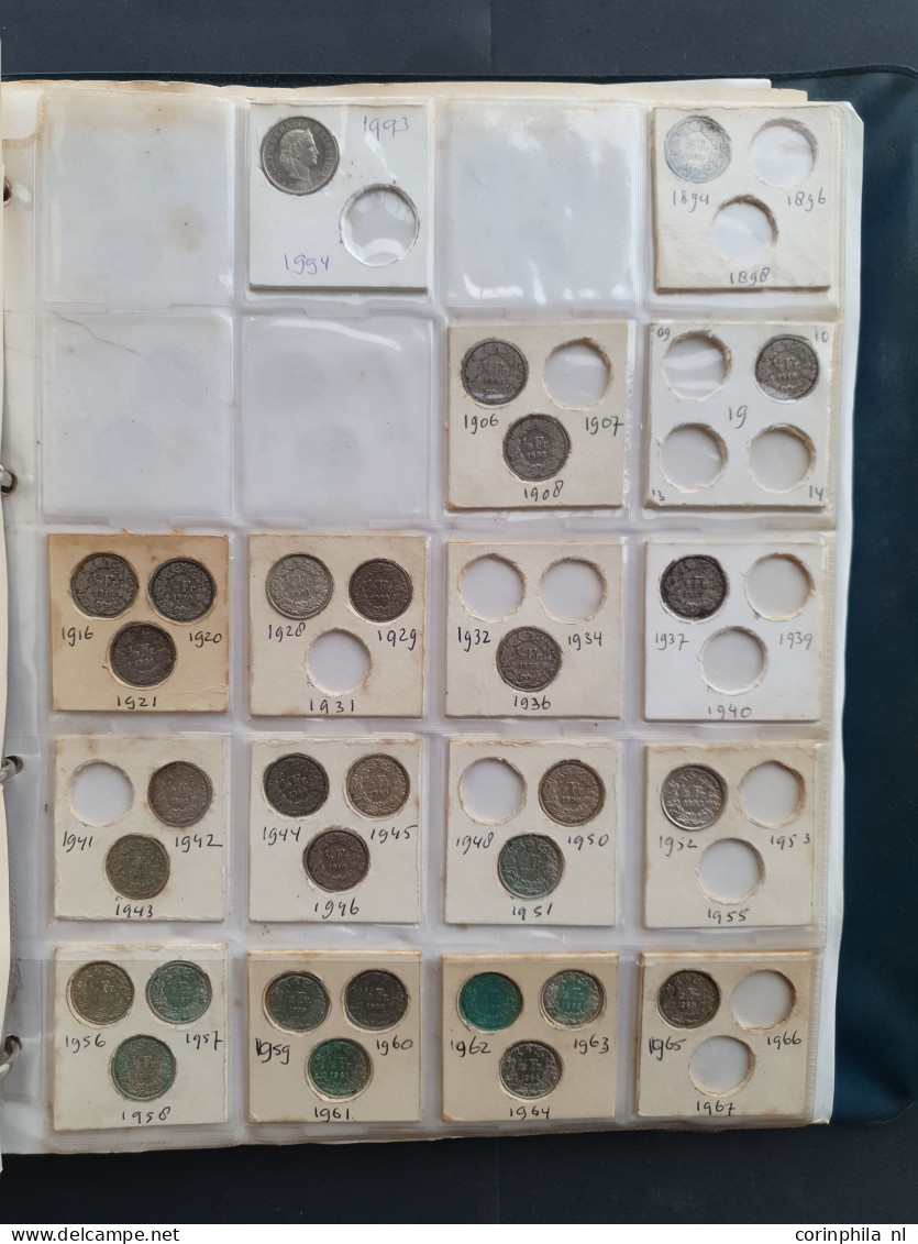 collection Switzerland and Luxembourg 1800-2000 with some silver among which ½, 1 and 5 Francs in album