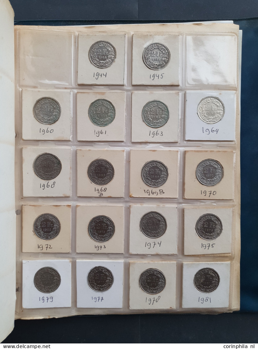 collection Switzerland and Luxembourg 1800-2000 with some silver among which ½, 1 and 5 Francs in album