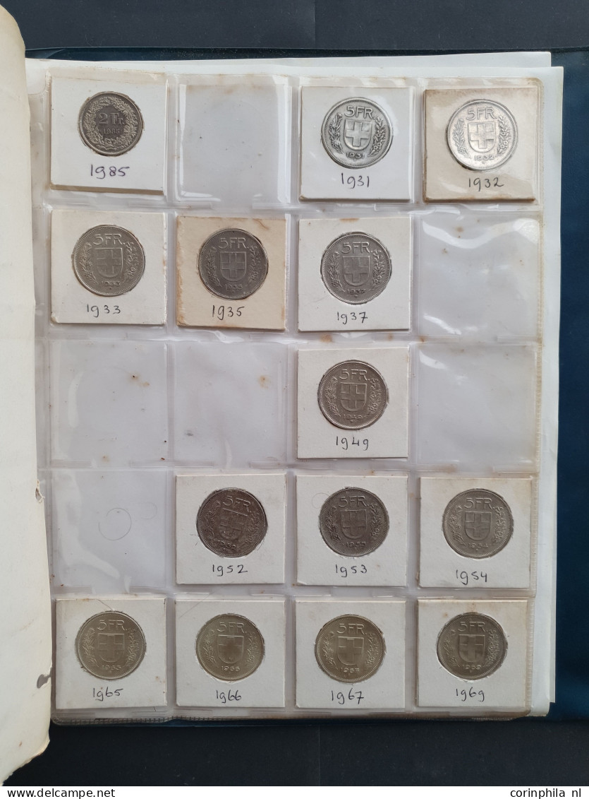 collection Switzerland and Luxembourg 1800-2000 with some silver among which ½, 1 and 5 Francs in album