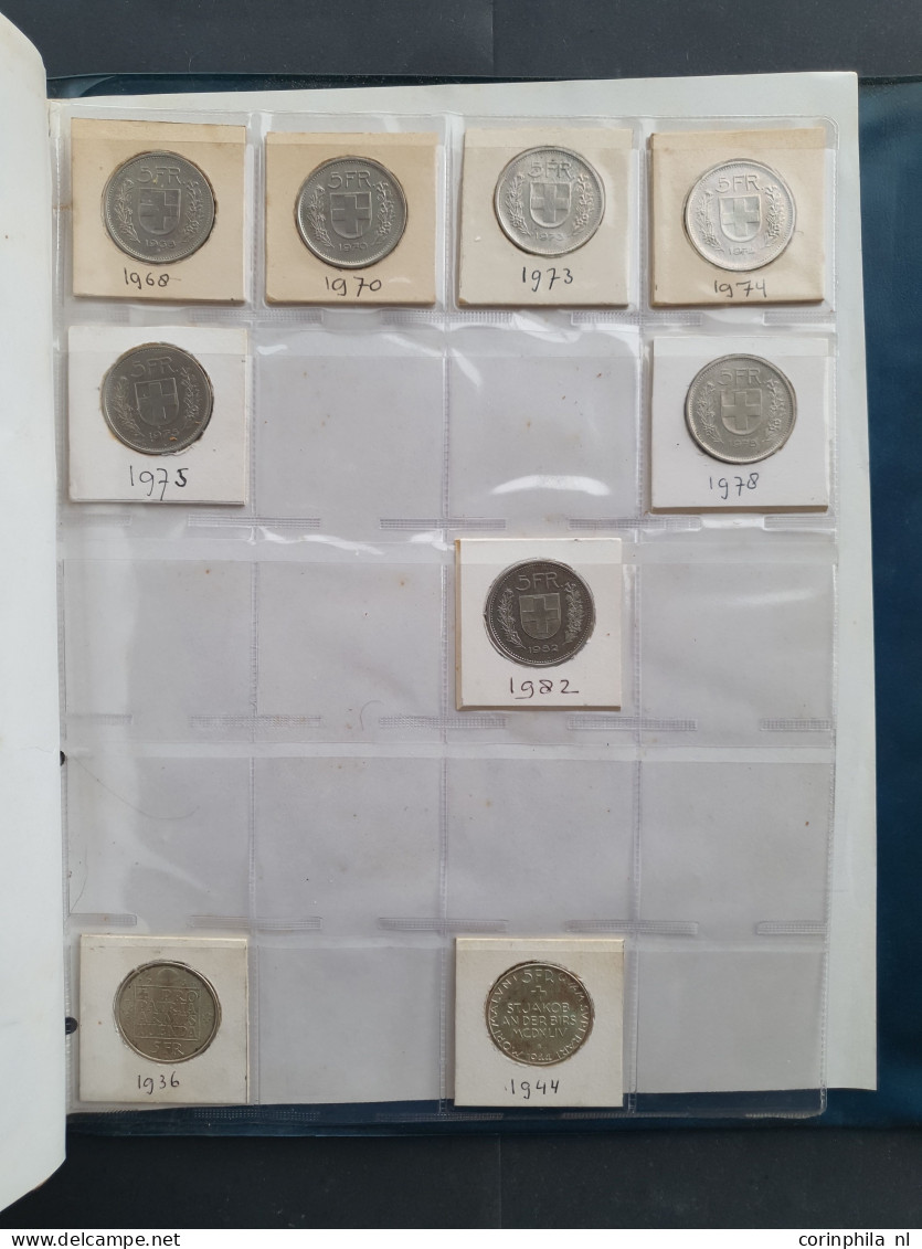 collection Switzerland and Luxembourg 1800-2000 with some silver among which ½, 1 and 5 Francs in album