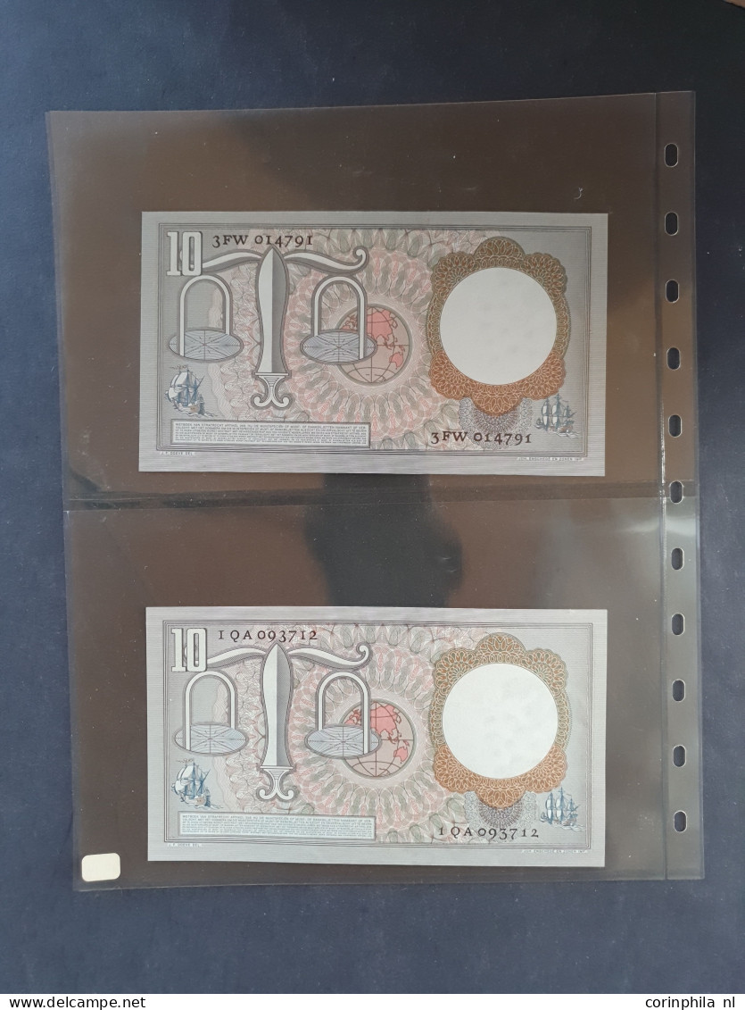 collectie bankbiljetten (43 stuks) waarbij 50 Gulden 1982 (100-1) UNC, 25 Gulden 1955 (83-1a) UNC- (2 stuks), 5 Gulden 1