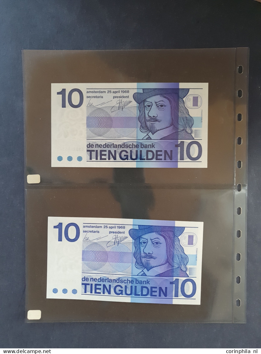 collectie bankbiljetten (43 stuks) waarbij 50 Gulden 1982 (100-1) UNC, 25 Gulden 1955 (83-1a) UNC- (2 stuks), 5 Gulden 1