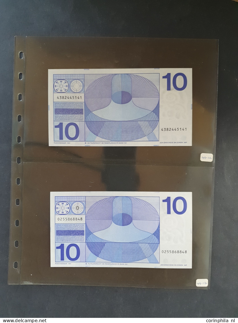 collectie bankbiljetten (43 stuks) waarbij 50 Gulden 1982 (100-1) UNC, 25 Gulden 1955 (83-1a) UNC- (2 stuks), 5 Gulden 1