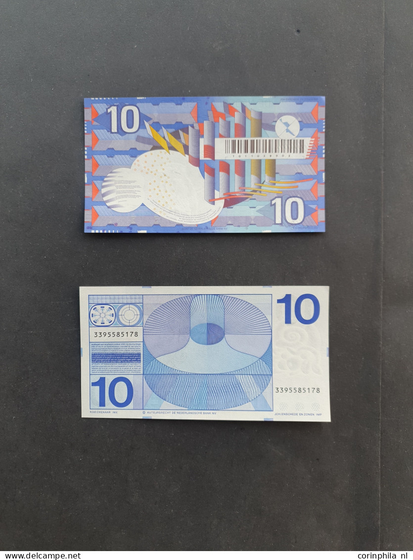 Collectie Biljetten In UNC En UNC- Met 10  Gulden 1968 49-1a, 10 Gulden 1997 50-1, 2 X 25 Gulden 85-1, 50 Gulden 100-1,  - Autres & Non Classés