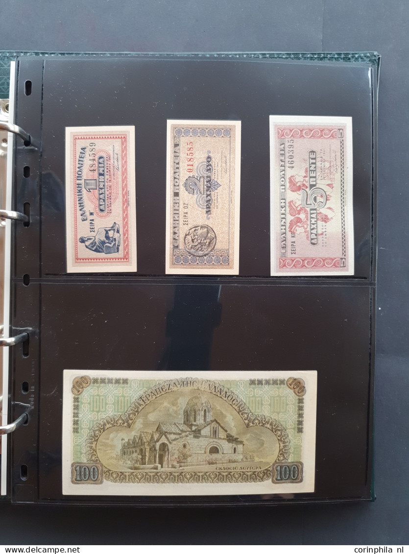 Kleine Verzameling Bankbiljetten Wereld Met O.a. Ceylon 100, 50 En 20 (2) Rupees 1979 In UNC In Album - Colecciones Y Lotes