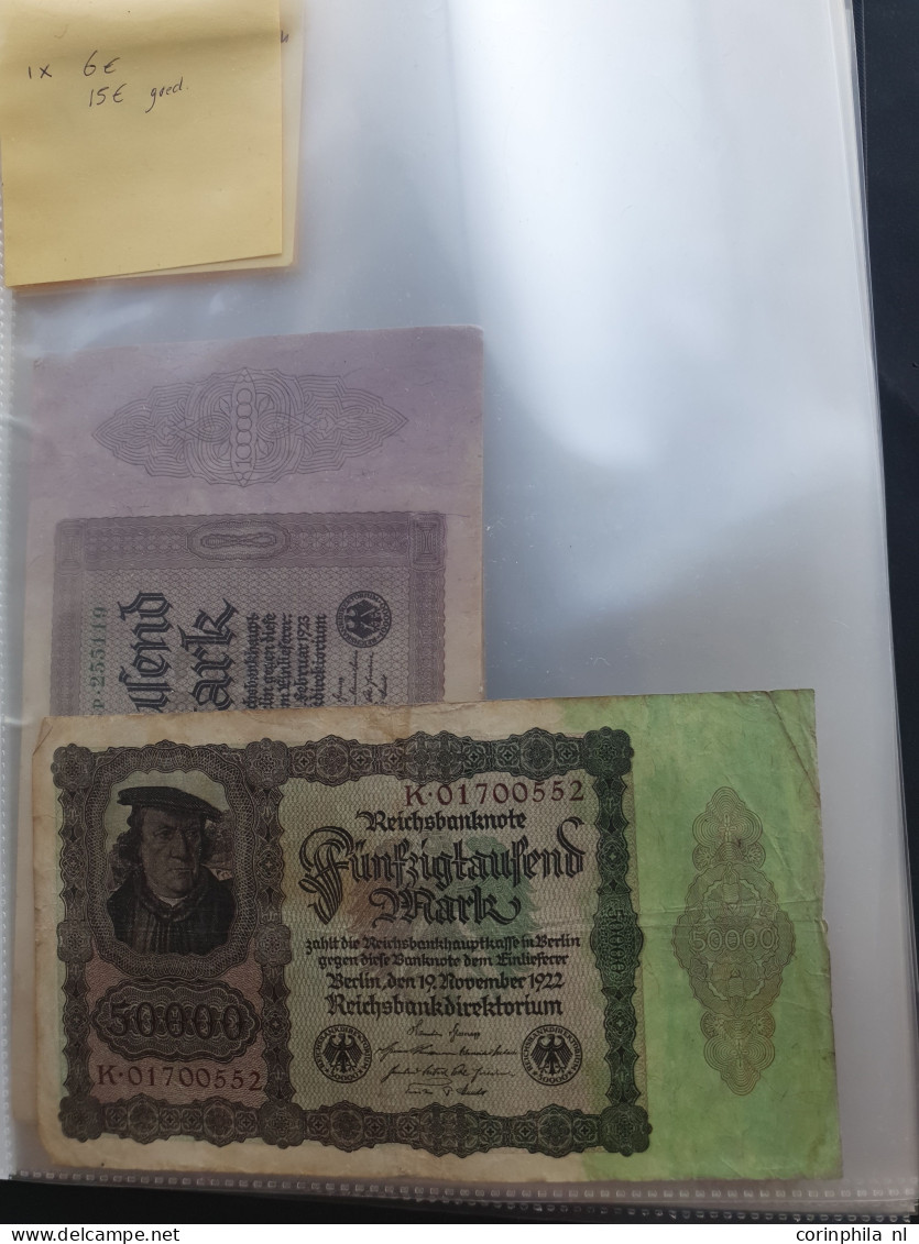 German emergency money among which 200 notes Berlin 100 Mark 1909 78 notes Berlin 1000 Mark 1910 and with some Russian i