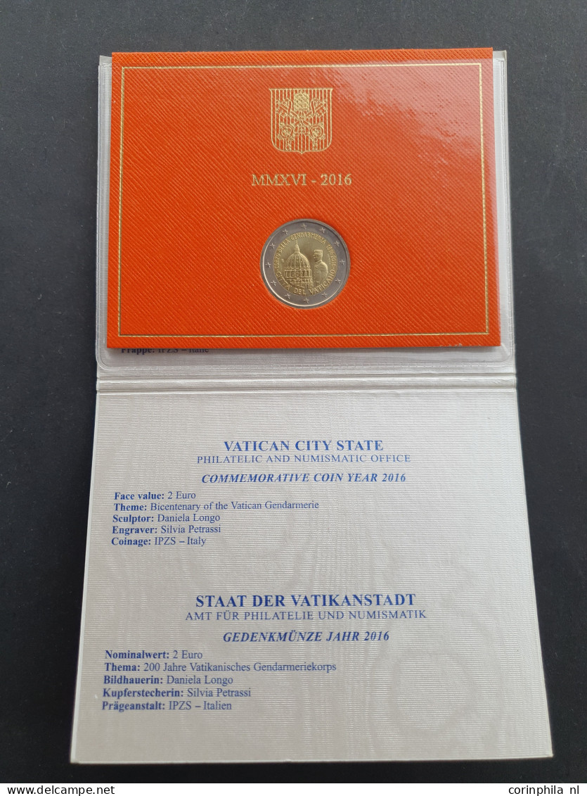 Vatican 2013-2019  Euro Sets (7) And 2 Euros In Blisters (8), 50 Eurocent In Coin Cards (13) In Small Box - Other & Unclassified