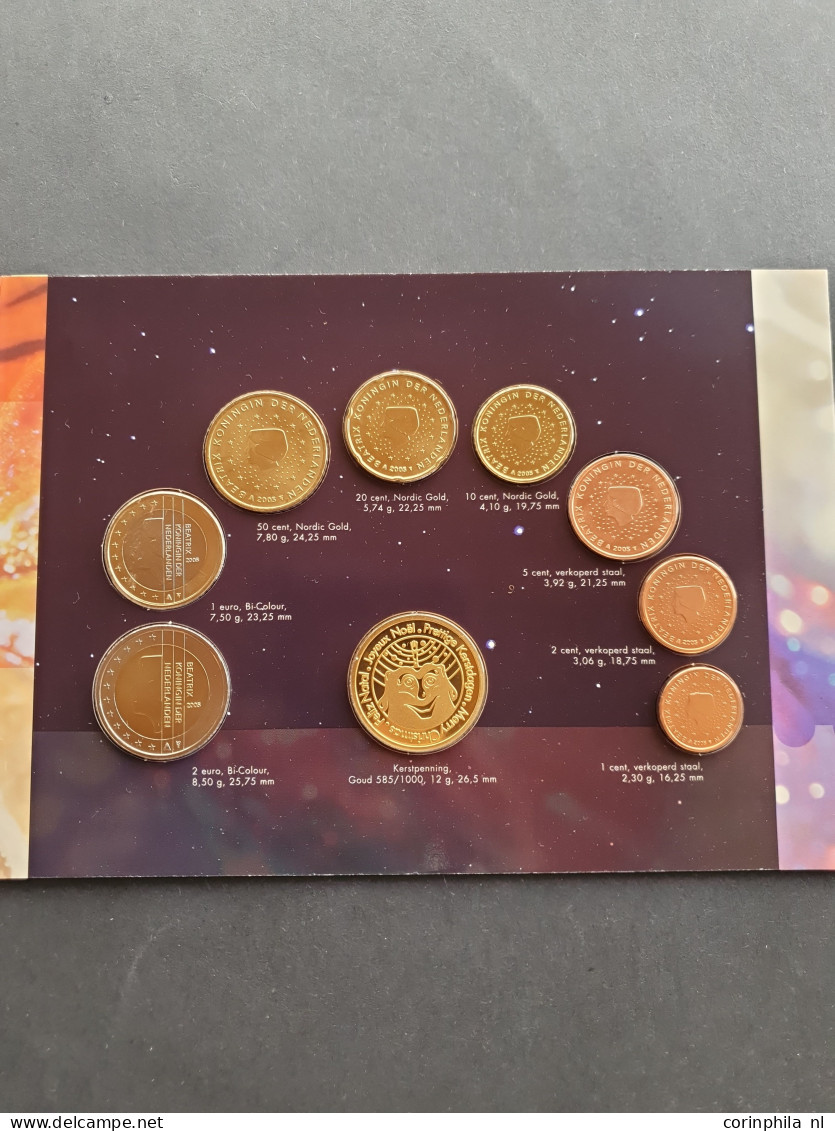 Euromuntset Kerst 2003-2008 (6 stuks) en Jubileum 1978-2008 set Theo Peters (1) – inclusief gouden penning – Goud 12gr. 