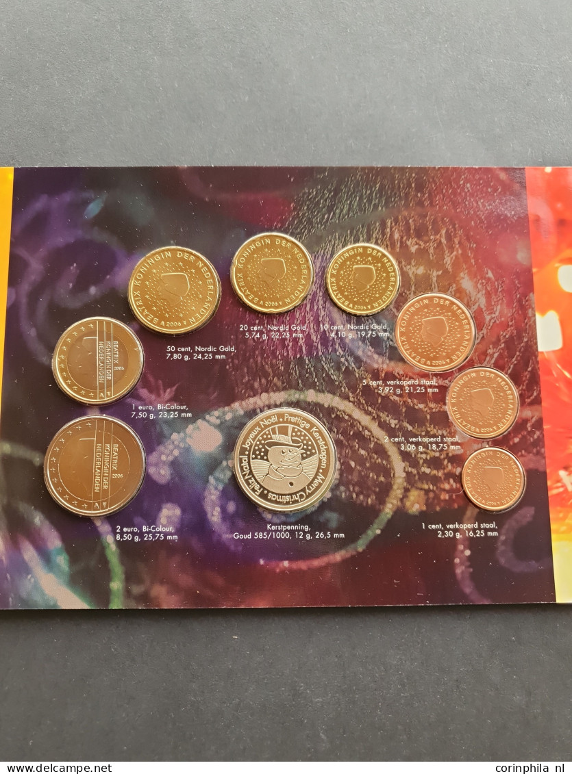 Euromuntset Kerst 2003-2008 (6 stuks) en Jubileum 1978-2008 set Theo Peters (1) – inclusief gouden penning – Goud 12gr. 