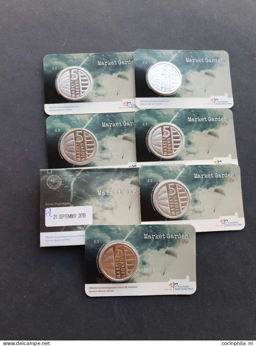 coincards 5 en 2 Euro vnl. Nederland en met iets Europa (795 stuks) in plastic sorteerbakken