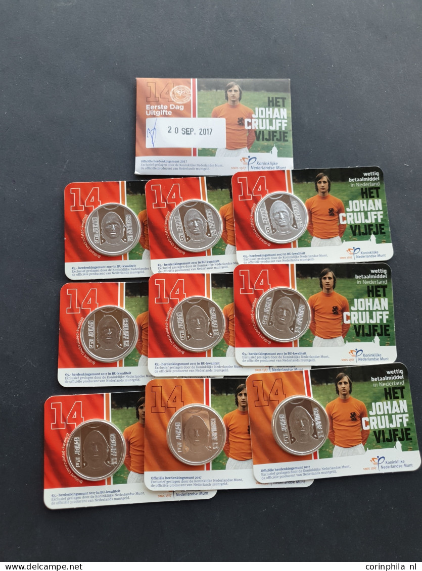 coincards 5 en 2 Euro vnl. Nederland en met iets Europa (795 stuks) in plastic sorteerbakken