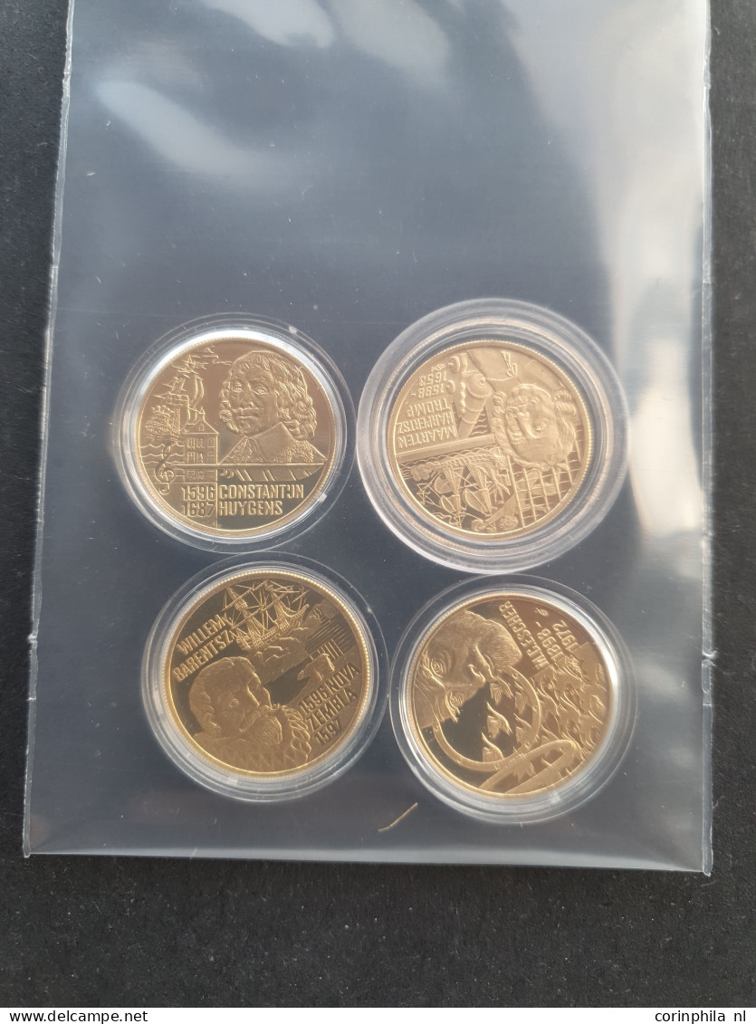 100 Euro 1996-1998 (4 Stuks) – Goud 3.49gr. 0.916– Proof In Capsules In Doosje - Autres & Non Classés