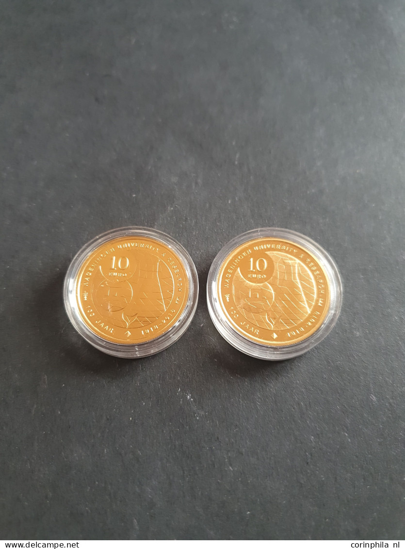 10 Euro 2018 (2 Stuks) - Wageningen Universiteit – Goud 6.72gr. 0.900 – Proof In Capsules In Doosje - Autres & Non Classés