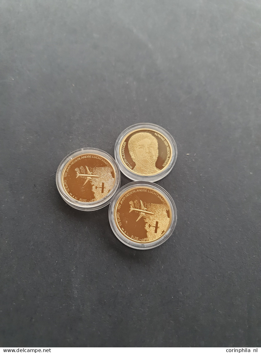 10 Euro 2019 (3 Stuks) - Luchtvaart – Goud 6.72gr. 0.900 – Proof In Capsules In Doosje - Otros & Sin Clasificación