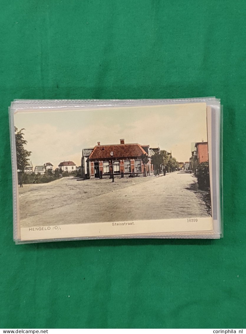 Cover Overijssel en Drenthe, ca. 140 ex. w.b. oude en zeer oude met iets beter (o.a. Zeppelin) in doosje