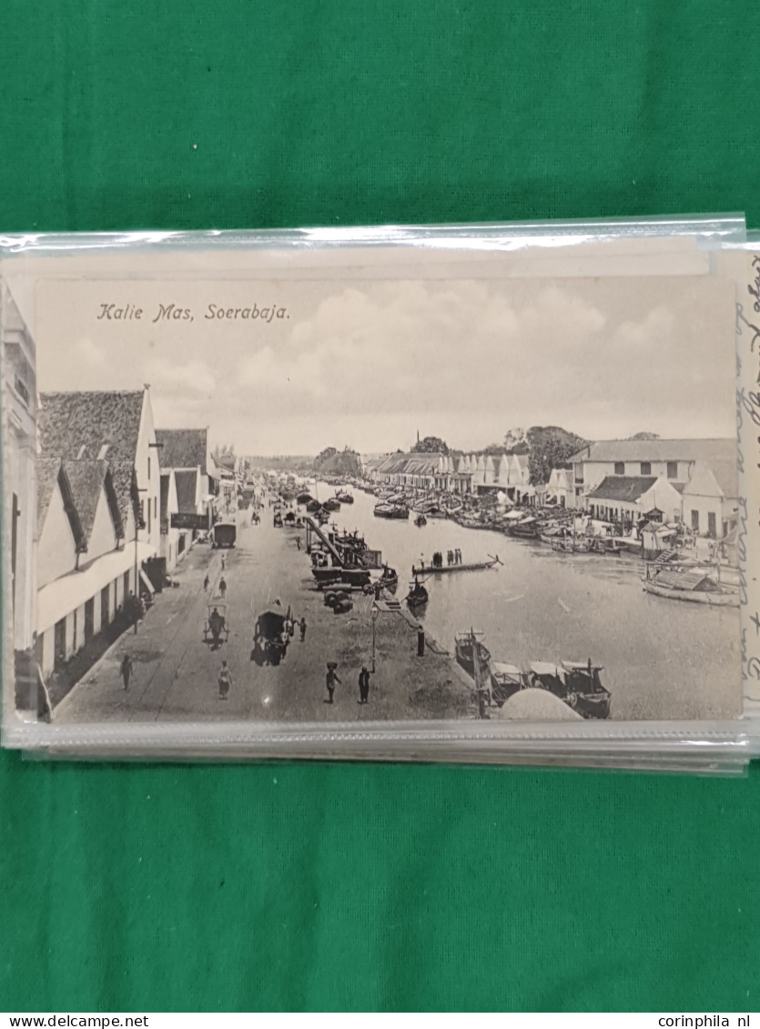 Cover Dutch East Indies, approx. 100 postcards all pre 1940 including ethnic scenes in envelope