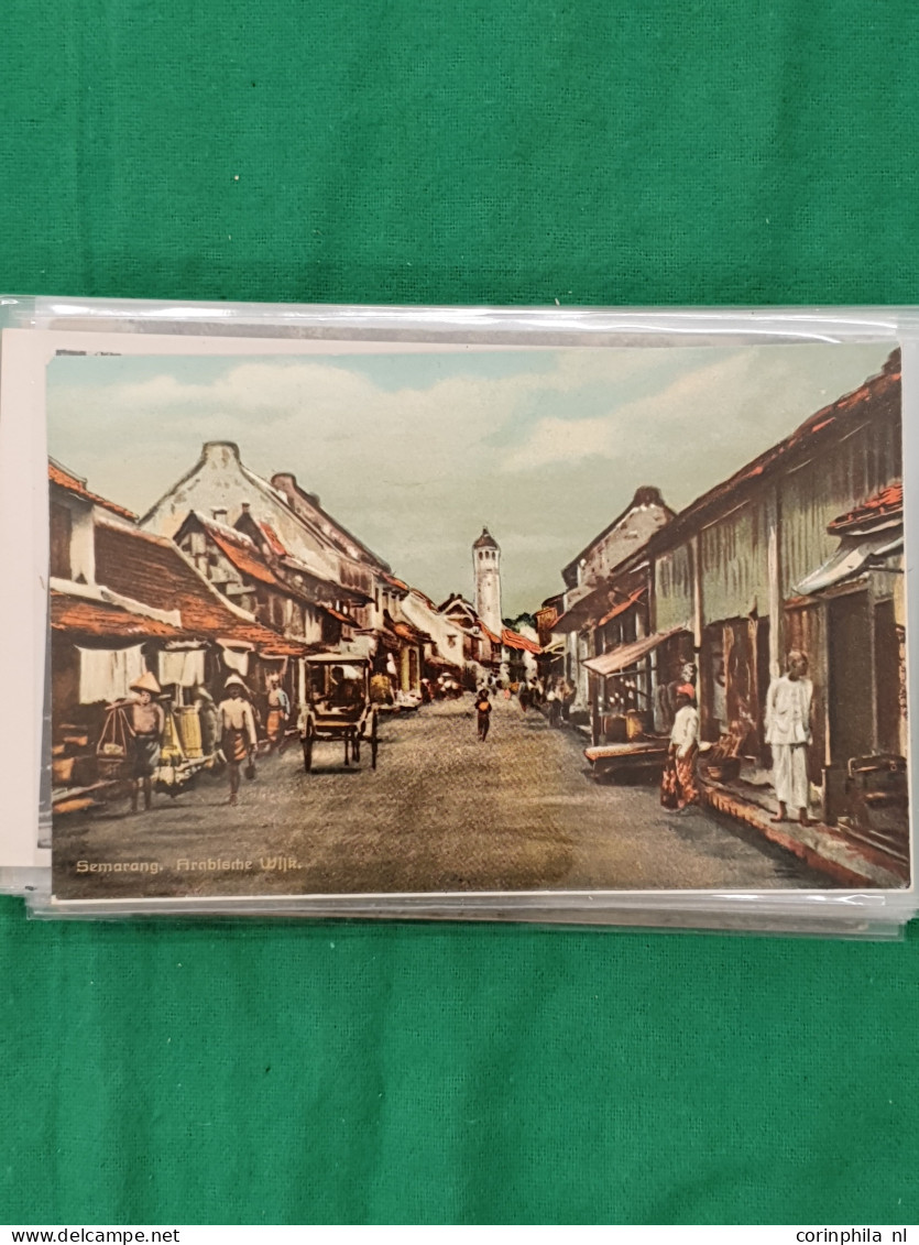 Cover Dutch East Indies, approx. 100 postcards all pre 1940 including ethnic scenes in envelope