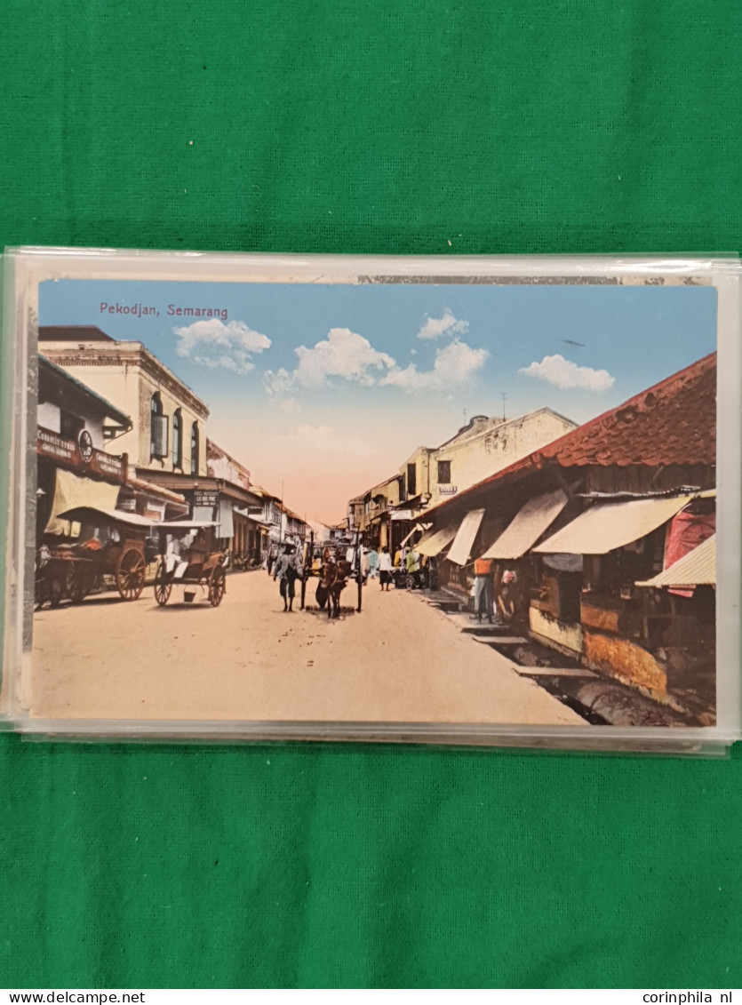 Cover Dutch East Indies, approx. 100 postcards all pre 1940 including ethnic scenes in envelope
